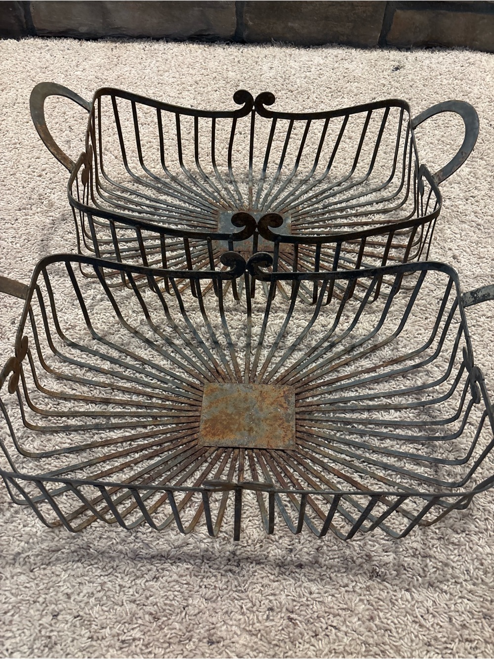 Rustic Vintage Metal Decorative Basket